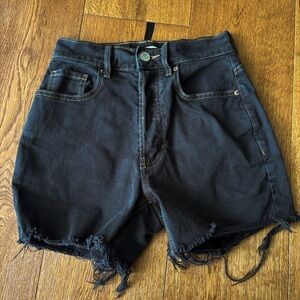 PacSun Contrast Stitch Girlfriend Denim Shorts